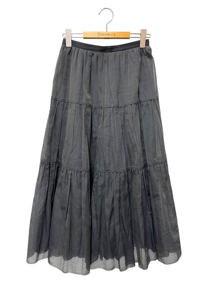 フォクシーブティック Skir Trifle 42558 スカート 38 グレー シルク混 キュプラ ギャザー ITGNPEERNA47