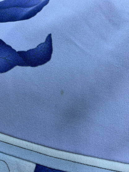 レオナールファッション 0190018 ワンピース 42 ブルー カンカン フラワーモチーフ ITL5N9IPQY5S