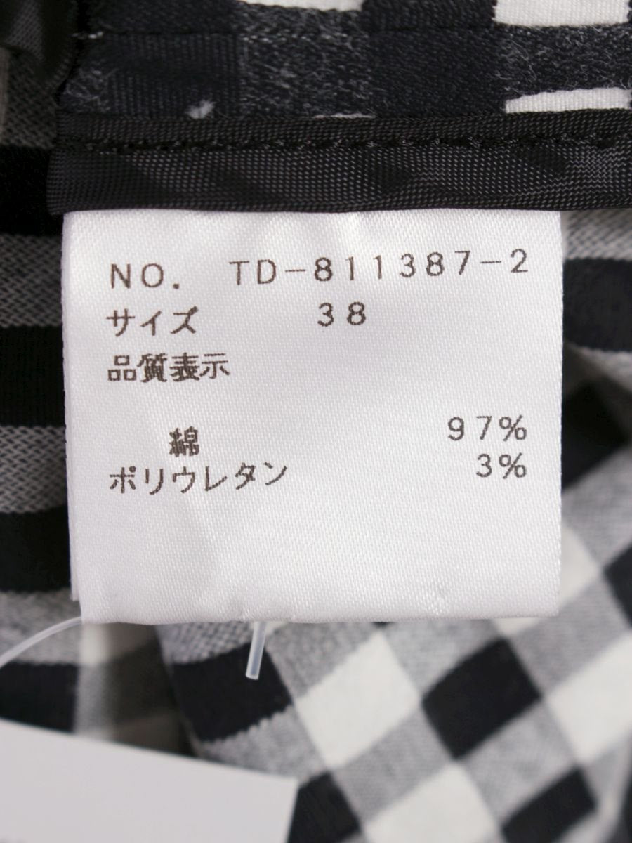 エムズグレイシー 811387 ワンピース 38 ホワイト チェック柄 ITE1FJGGL17G
