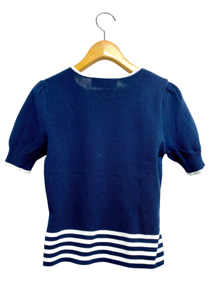 エムズグレイシー 918132 Tシャツ カットソー 38 ネイビー ニット イカリマーク IT8DIS7RM8LU