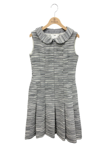 ルネ 6616150 ワンピース 36 グレー ツイードボーダー フロントジップ IT8L42HNW9MS 【SALE】