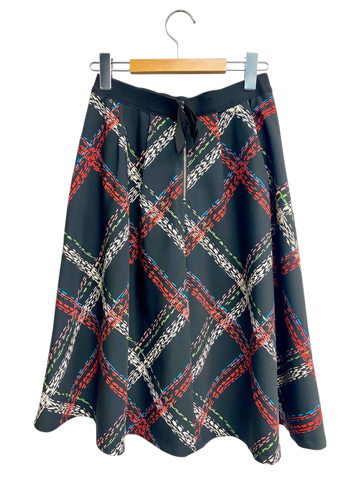 エムズグレイシー Check Print Skirt 817536 スカート 38 ブラック チェック ITGWLXI1XPCI