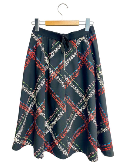 エムズグレイシー Check Print Skirt 817536 スカート 38 ブラック チェック ITGWLXI1XPCI