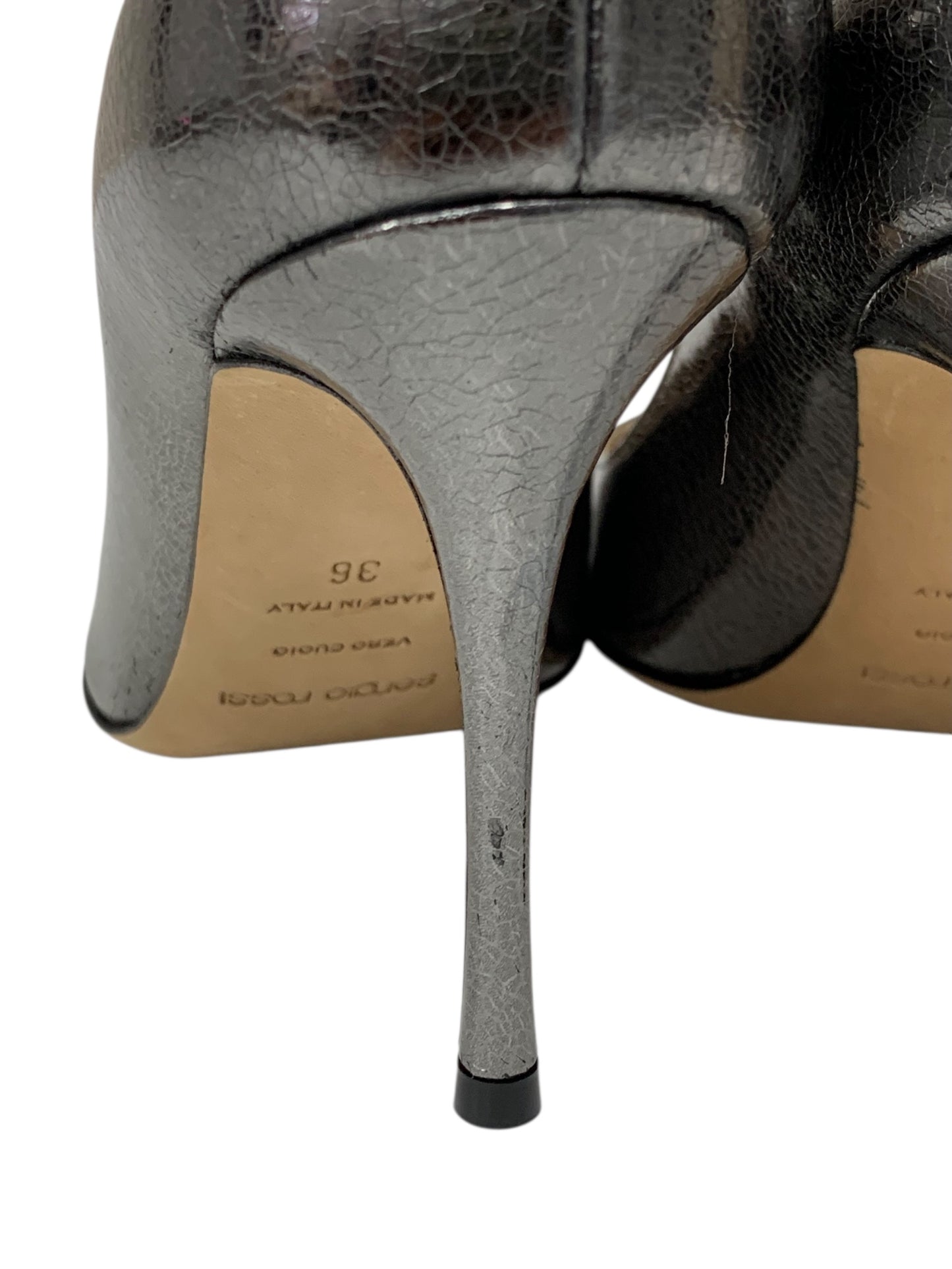 セルジオロッシ 3843 パンプス 36 シルバー ポインテッドトゥ ITNP64HA4HKA