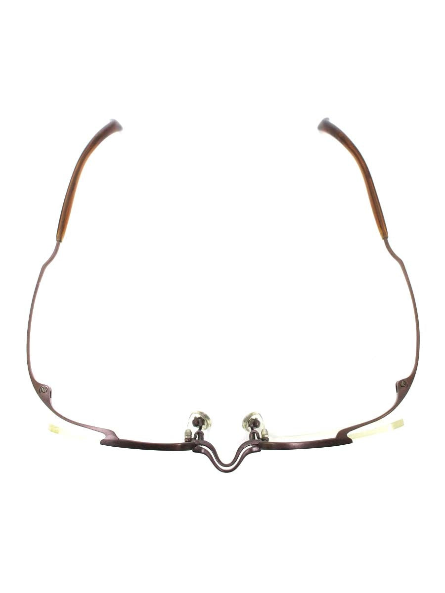 フォーナインズ O-11T メガネ ブラウン メタルフレーム ハーフリム オーバル IT8G8XJPJNM8 【SALE】