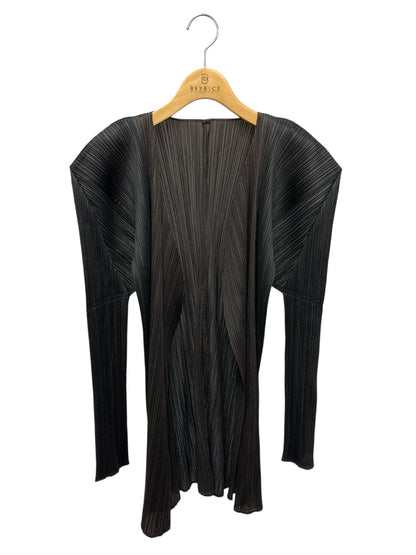 プリーツプリーズイッセイミヤケ PP78-JO807 ジャケット 3 ブラック ノーカラー ITW21REOARH2