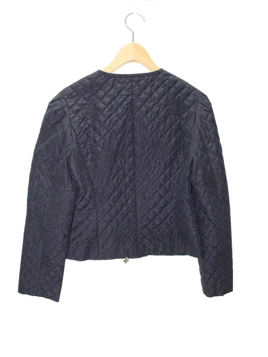 エムグレイシー 814105 ブルゾン 38 ブラック キルティング フラワーモチーフ ジップアップ ITMAFD2YL6TE