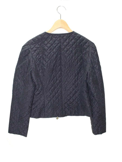 エムグレイシー 814105 ブルゾン 38 ブラック キルティング フラワーモチーフ ジップアップ ITMAFD2YL6TE