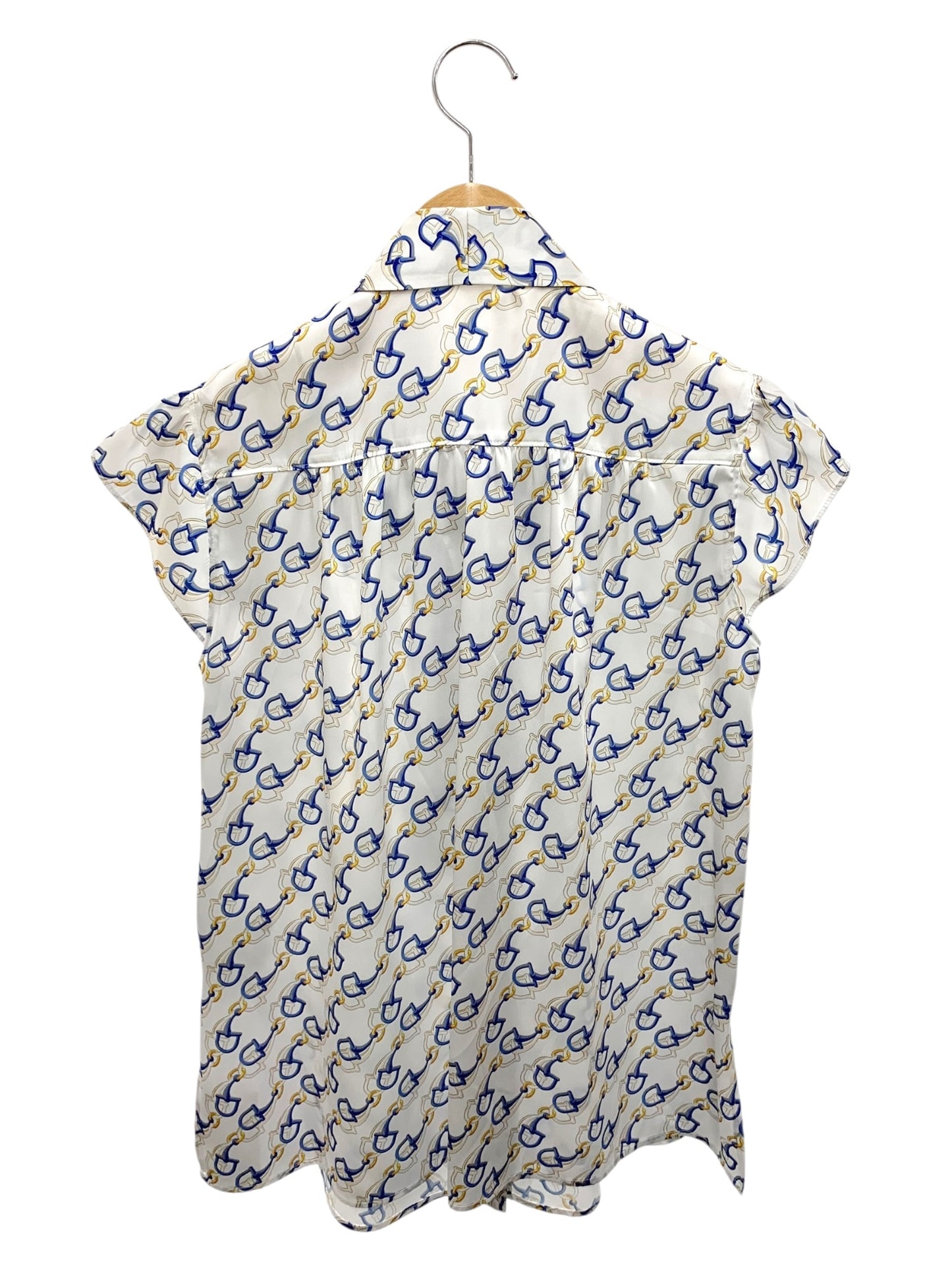 ルネ 6331340 ブラウス 36 ホワイト ホースビット柄 ボウタイ ITK1I33CCLO2