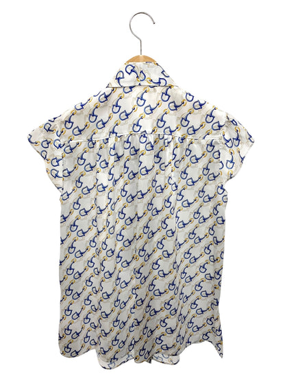 ルネ 6331340 ブラウス 36 ホワイト ホースビット柄 ボウタイ ITK1I33CCLO2