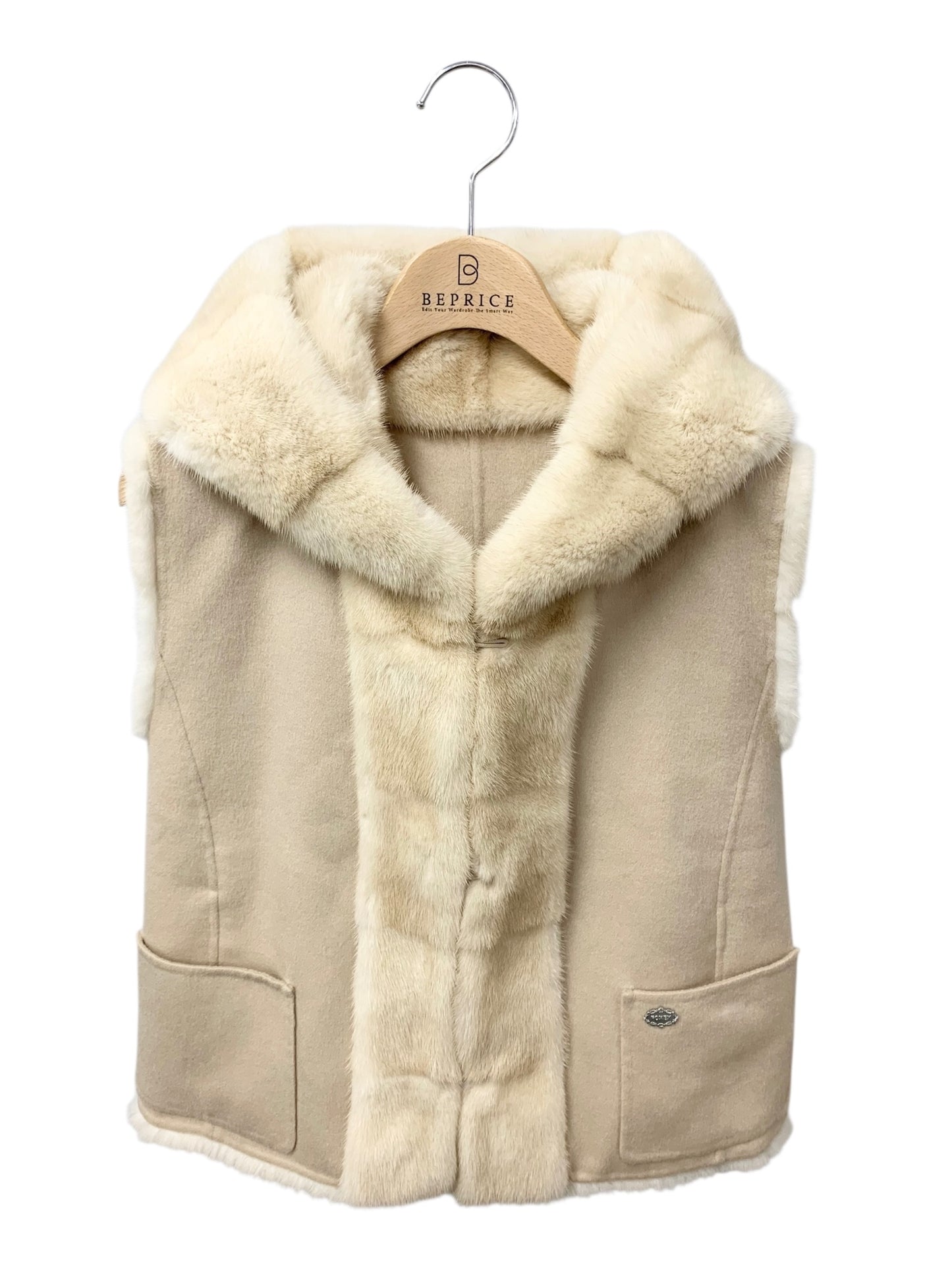 フォクシーブティック Fur Vest Gray Pearl 34923 ジャケット 40 ベージュ ミンクファー リバーシブル ITMBIZ8FN408