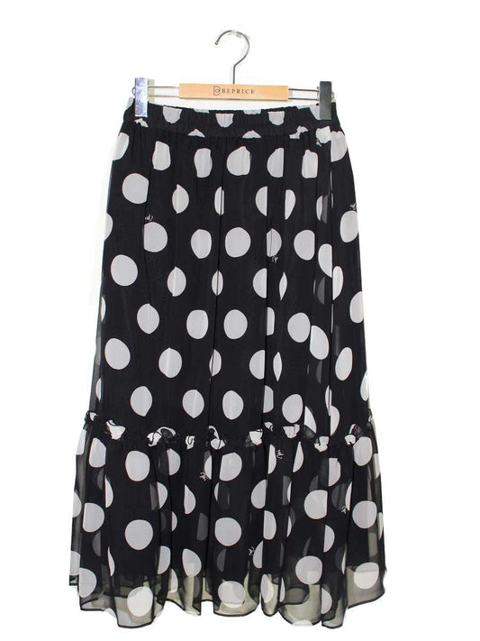 エムズグレイシー 917336 スカート 40 ブラック 水玉 ドット ウエストギャザー IT790GDW53WO 【SALE】