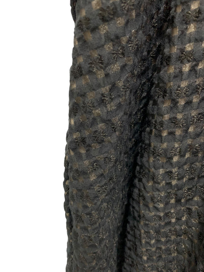 フォクシーブティック Dress Lgende 44361 ワンピース 40 ブラック クルーネック バックジップ チェック ITWMBF0OED3C