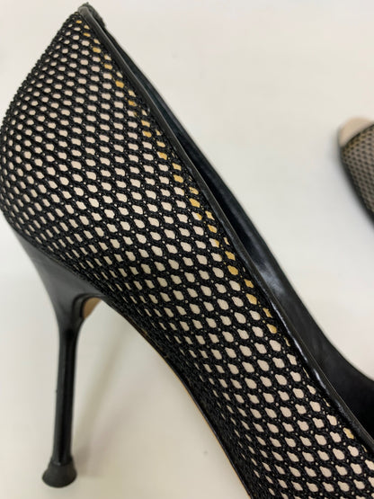 セルジオロッシ パンプス 36.5 ブラック メッシュ ITALXPSJL5LG