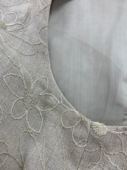 フォクシーブティック Dress Bloom 41264 ワンピース 42 ベージュ リネン 麻 フラワーモチーフ IT0J6BK0CSIK