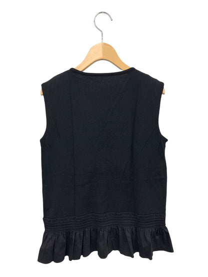 フォクシーブティック Smocking A-Line Knit Top 36839 ニット 42 ブラック ノースリーブ ITMDRMSV5K8C