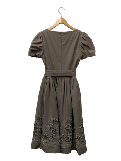 エムズグレイシー コード刺繍入りワンピース 211332 38 グレー IT7EA7PCA18G