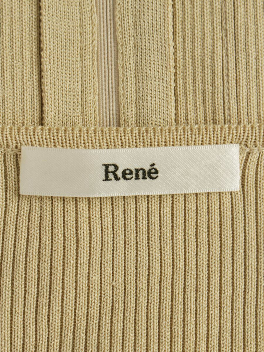 ルネ 6522330 カーディガン 34 ベージュ フリル パール ITPVYCJJS7JW