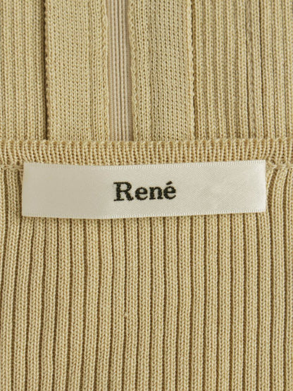 ルネ 6522330 カーディガン 34 ベージュ フリル パール ITPVYCJJS7JW