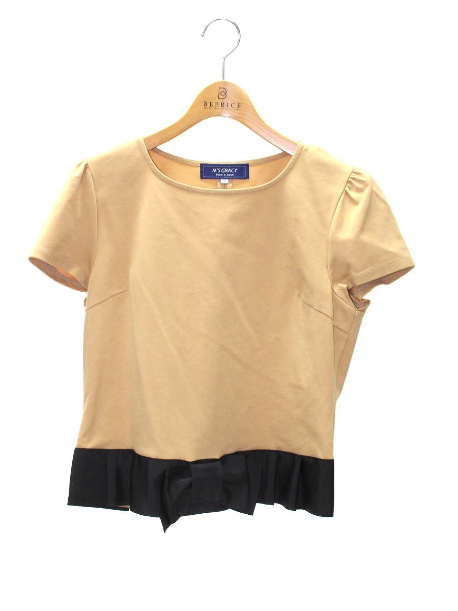 エムズグレイシー 815320 Tシャツ 40 ブラウンベージュ カットソー リボン IT9TGSRUQCKG 【SALE】