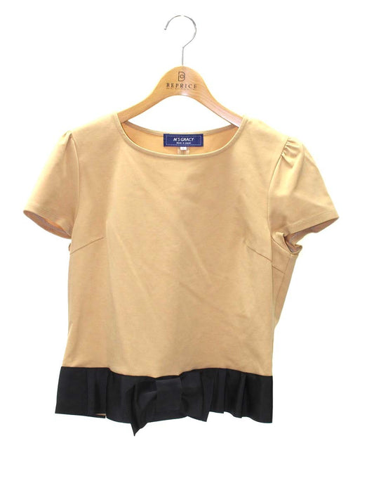エムズグレイシー 815320 Tシャツ 40 ブラウンベージュ カットソー リボン IT9TGSRUQCKG