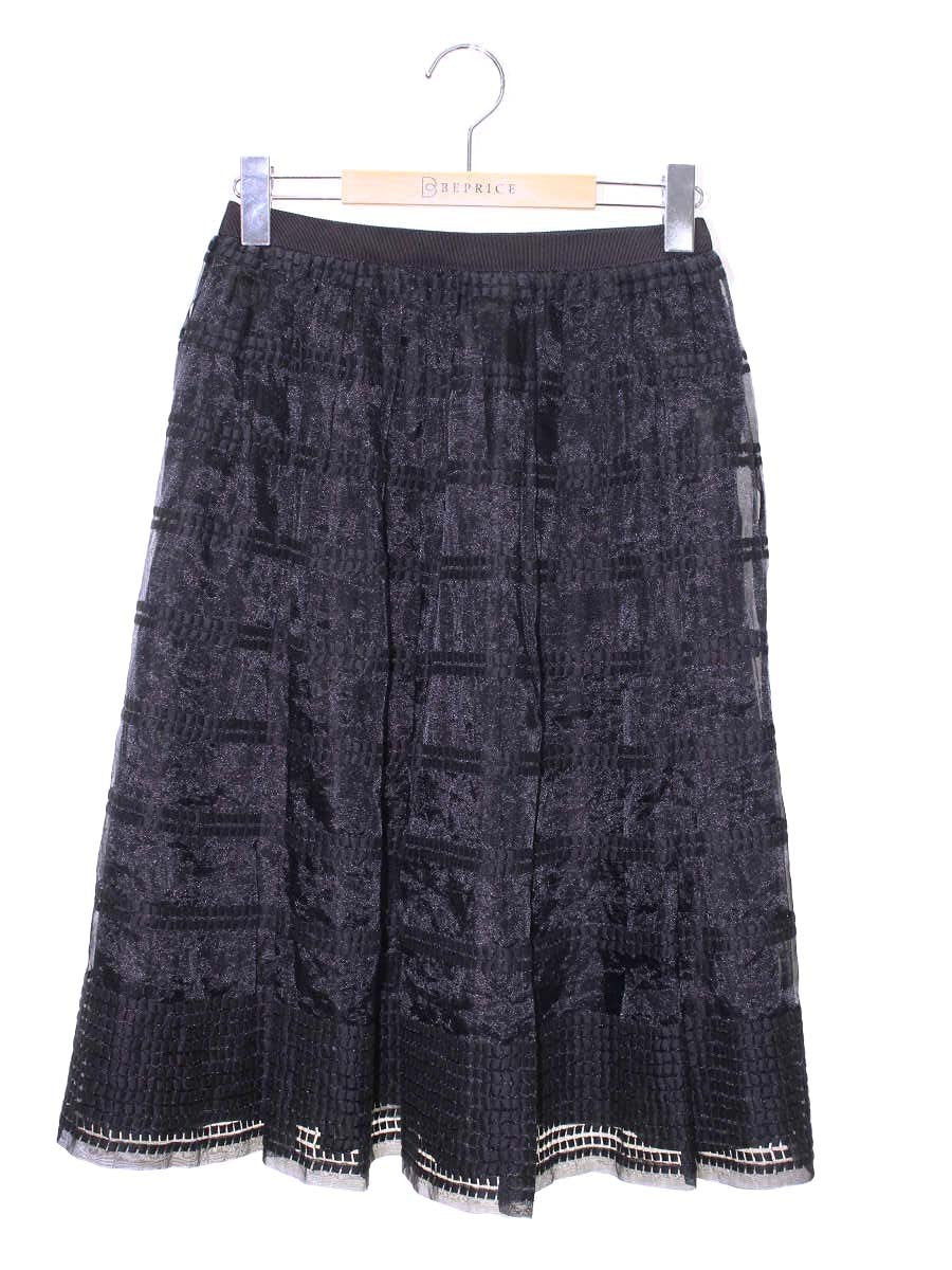 フォクシーニューヨーク collection スカート Stripe Organza Collection 34154 38 ブラック ITYD1VCW74AG