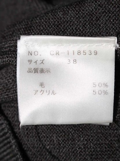 エムズグレイシー パールリボン付きバレリーナ 118539 ニット 38 グレー ウール混 ITNU14P0GAKW