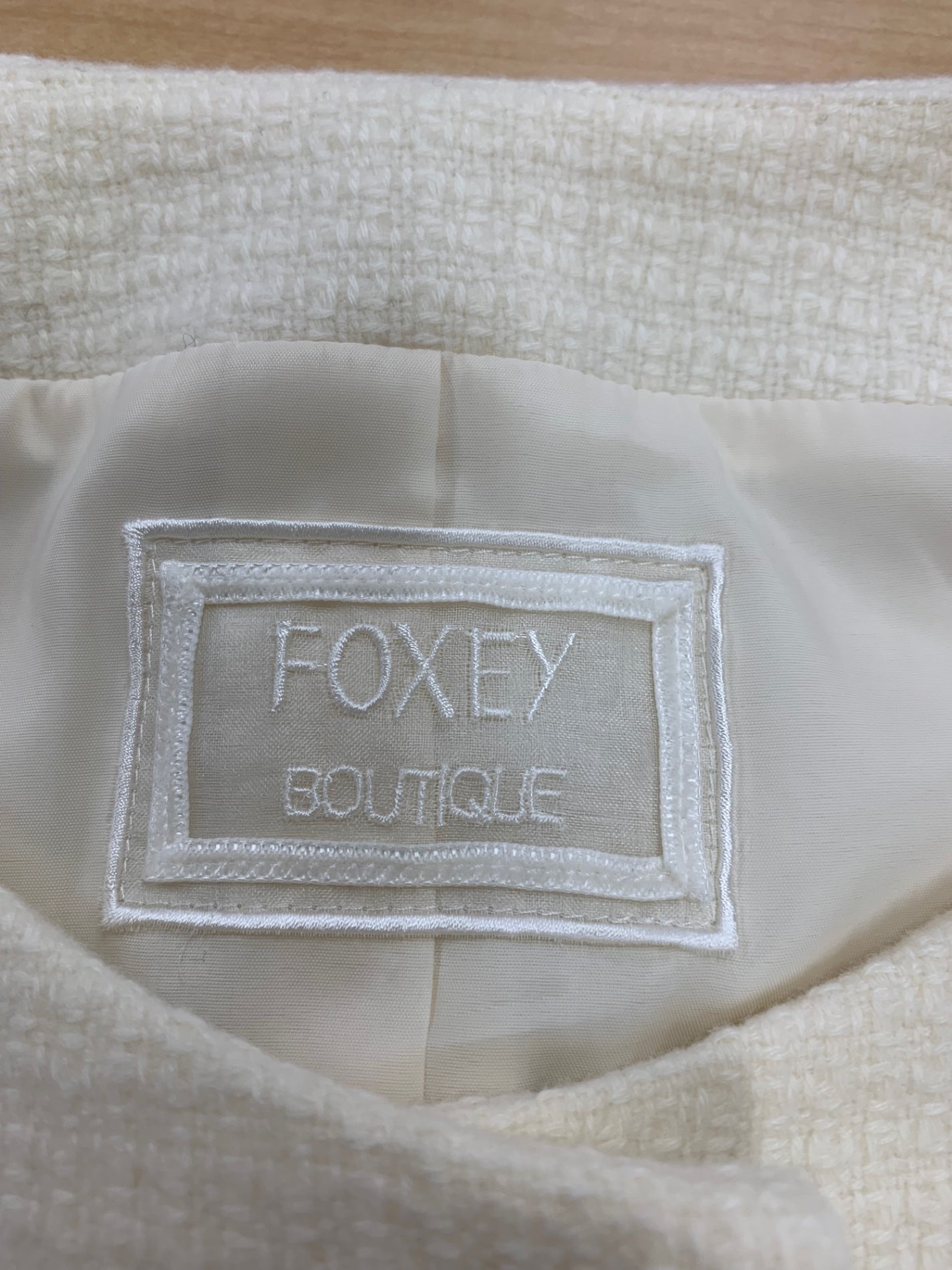 フォクシーブティック 43892 ジャケット 40 アイボリー ノーカラー IT5DKK82V52A