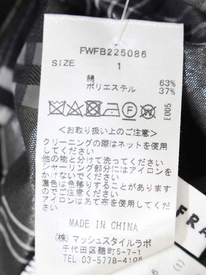フレイアイディー シャーリングハイネックチェックブラウス FWFB225086 ブラウス 1 ブラック/グレー ITGJ4A5TZML8