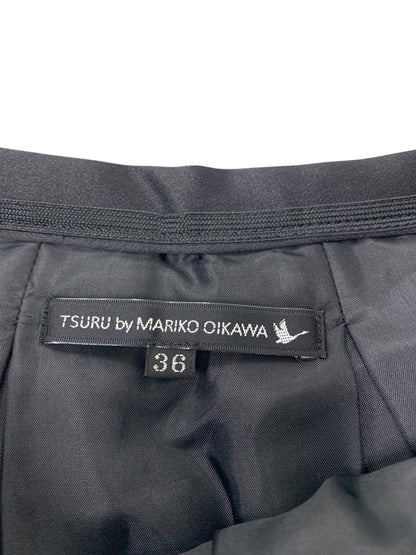 ツルバイマリコオイカワ SK-1191911 スカート 36 ブラック タックフレア IT43HHF7KKNQ