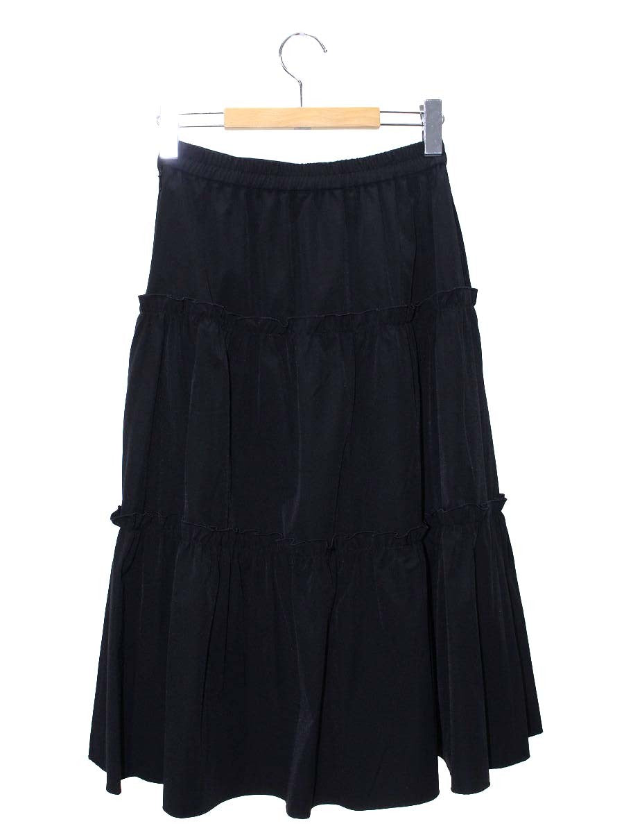 エムズグレイシー 417122 スカート 36 ブラック ティアード フレア ITK2Y1ARNARK