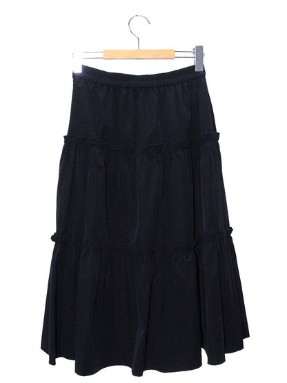 エムズグレイシー 417122 スカート 36 ブラック ティアード フレア ITK2Y1ARNARK