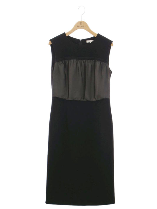 エポカ コンパクトダブルクロスノースリーブドレス M5J01-300-09 ワンピース 40 ブラック チュール 切替 ITBP2DU31BQS