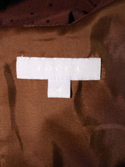 トッカ LAVENDER Ipeker Print ドレス OPTUBM0145 ワンピース 4 ブラウン ドット フリル リボン ITD0AZMB0E2Q