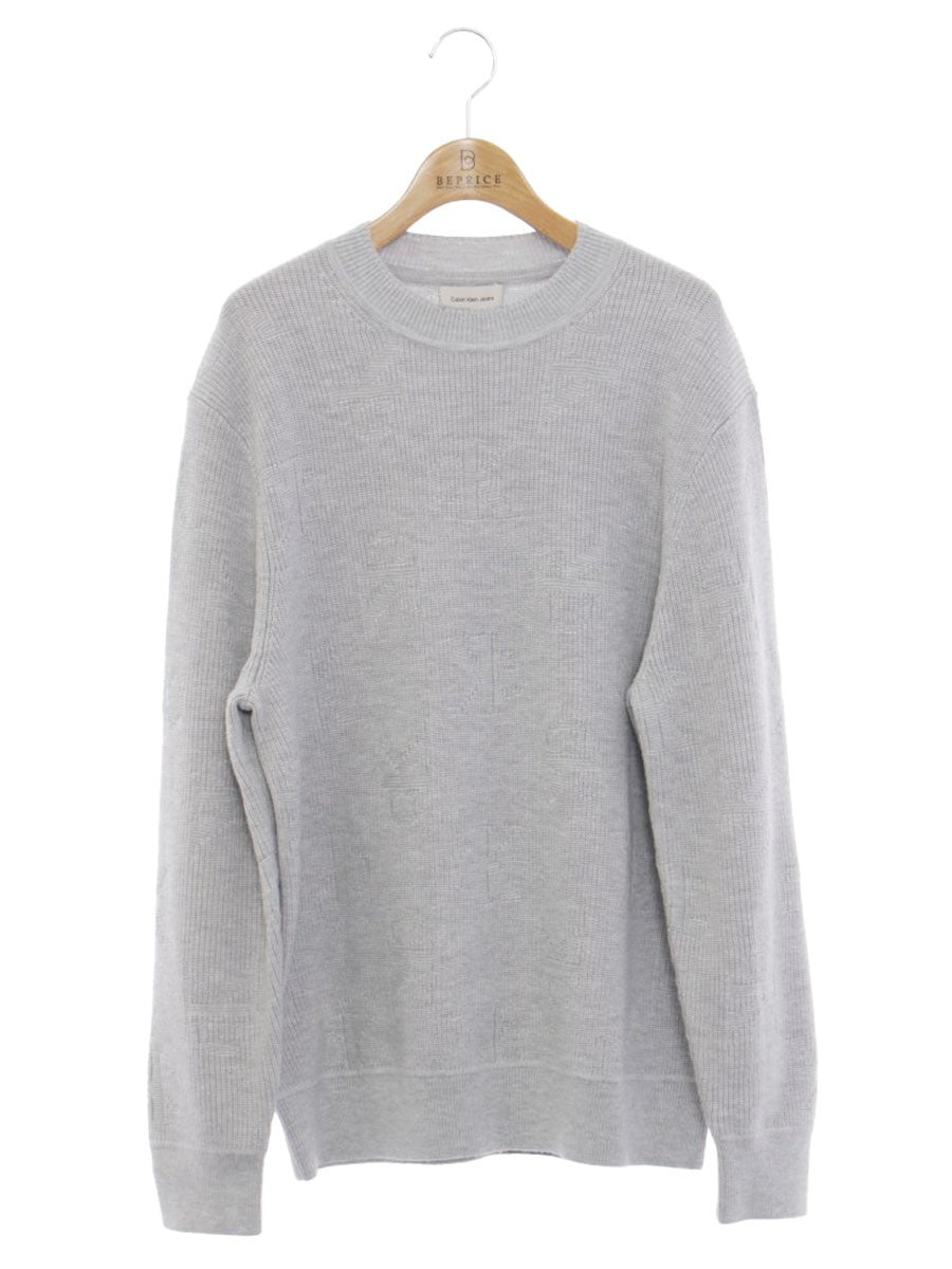 カルバンクラインジーンズ J326590 セーター S グレー ロゴ 総柄 ITOXCRUOL4XE