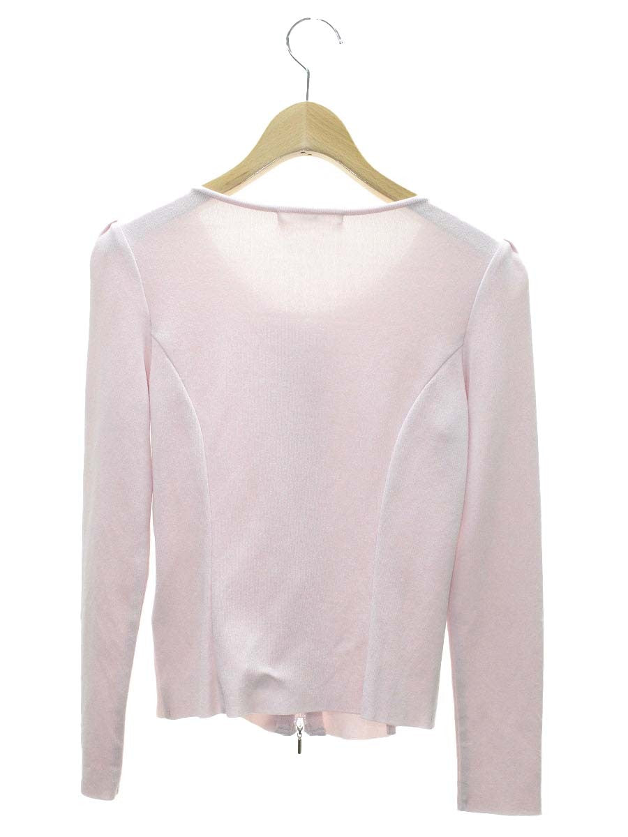 ルネ 6812450 カーディガン 34 ピンク ダブルジップ ラインストーン フェイクパール ITFBMFONQD0F