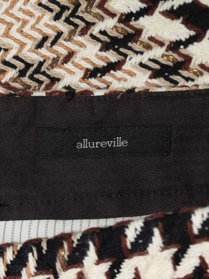 アルアバイル 202120-11-210-11-020 スカート 2 ベージュ ゴールドボタン 千鳥格子 Aライン ITGMDIHAYI2A