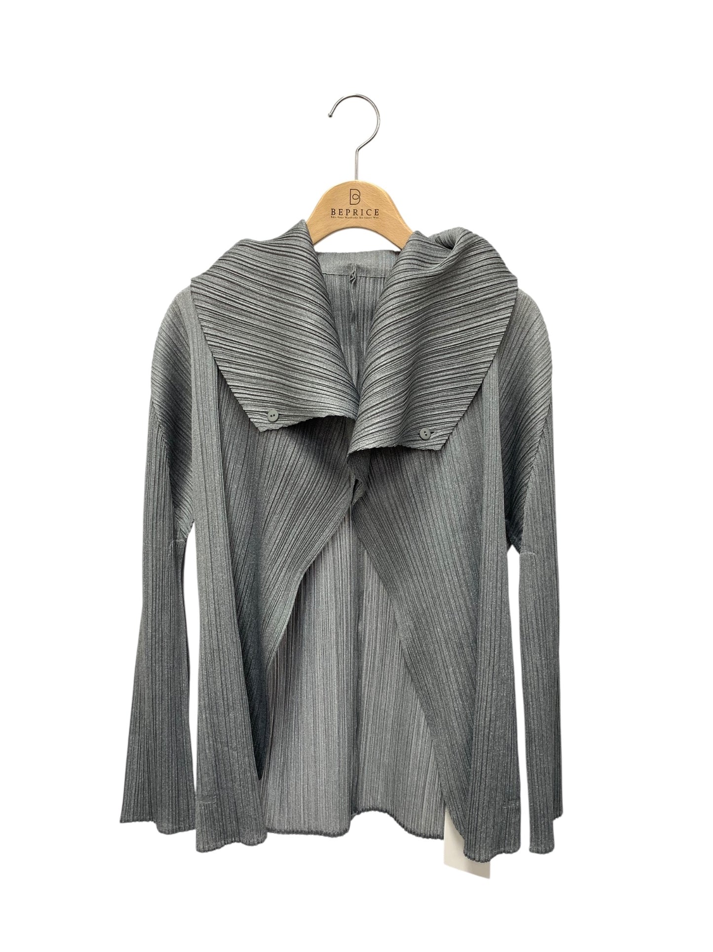 プリーツプリーズイッセイミヤケ PP31-JO155 カーディガン 3 グレー ITMSWZZ8QE7A