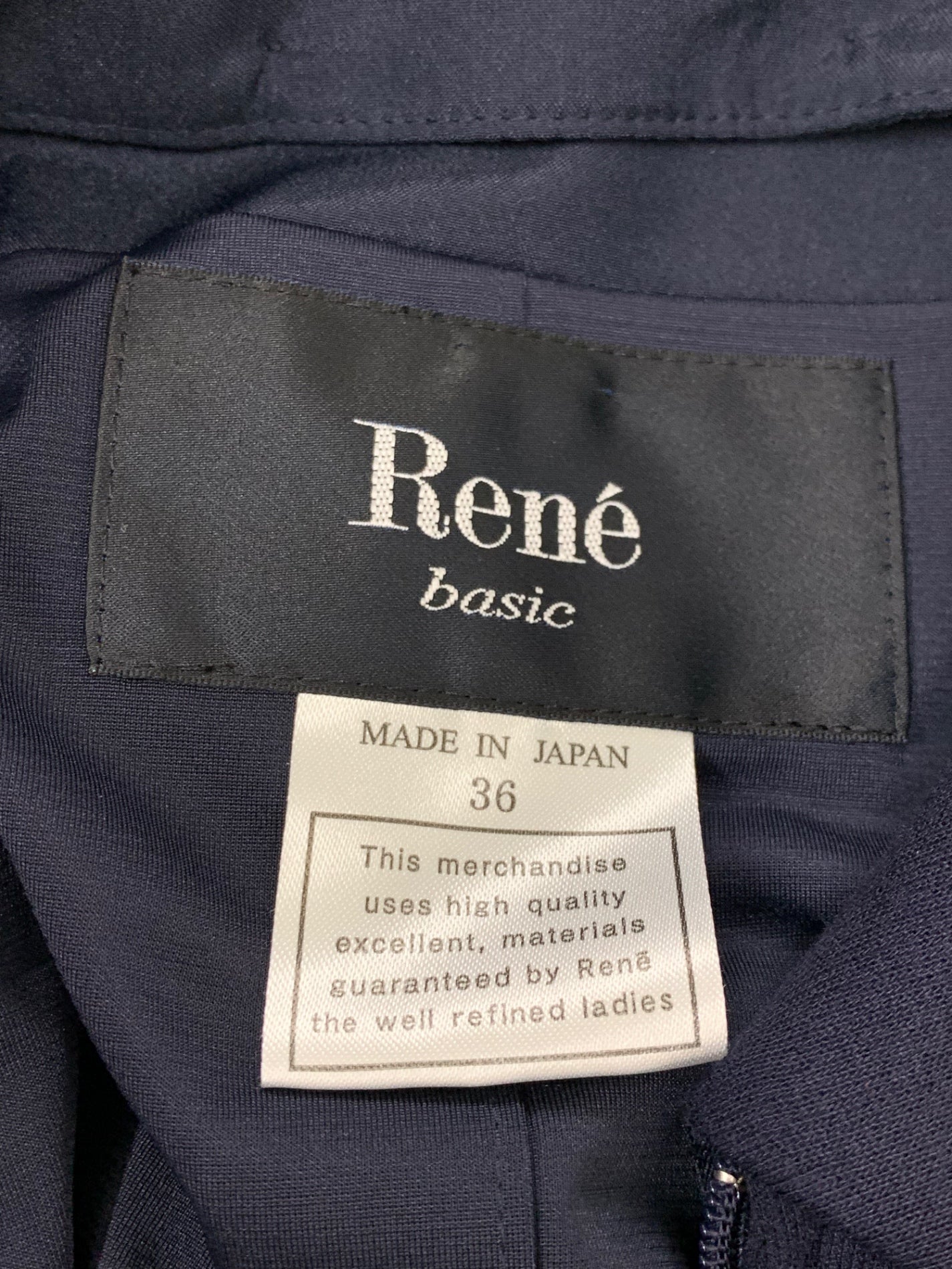 ルネ basic 5017080 ジャケット 36 ネイビー パールWジップ ITXF5G4CX62I