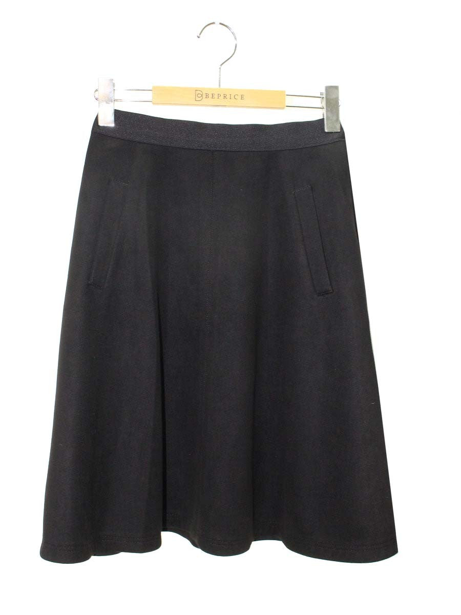 エムズグレイシー Suede Skirt 817562 スカート 36 ブラック フレア IT120RQCW9H0