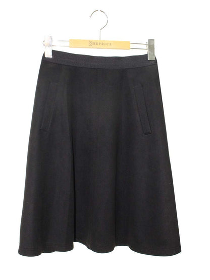 エムズグレイシー Suede Skirt 817562 スカート 36 ブラック フレア IT120RQCW9H0