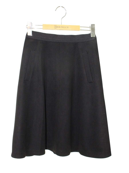 エムズグレイシー Suede Skirt 817562 スカート 36 ブラック フレア IT120RQCW9H0