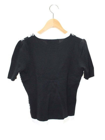 エムズグレイシー Monogram Knit 818530 ニット セーター 40 ブラック IT5TT6JP18Y4