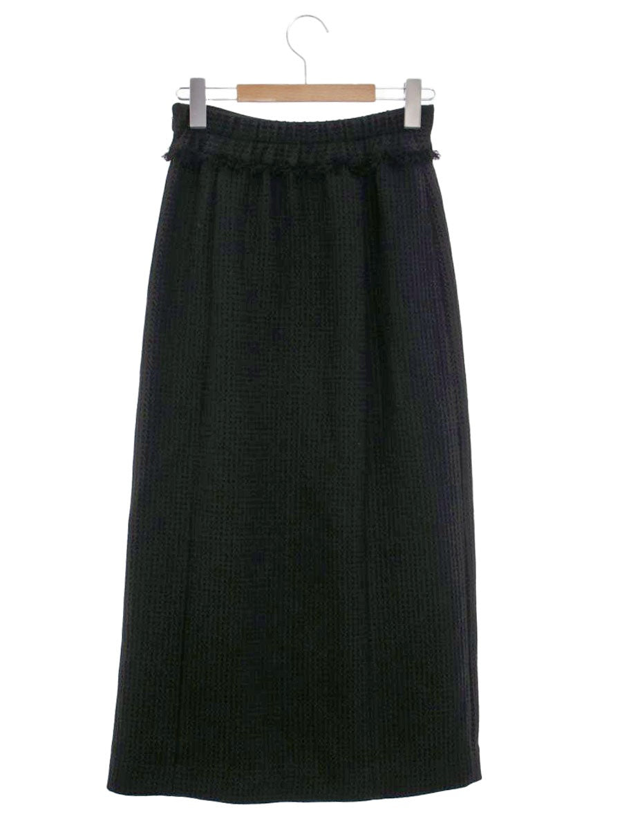 ダイアグラム フリンジタイトジャガードスカート 03224 21219 タイトスカート 36 ブラック ITU913JXUTUO
