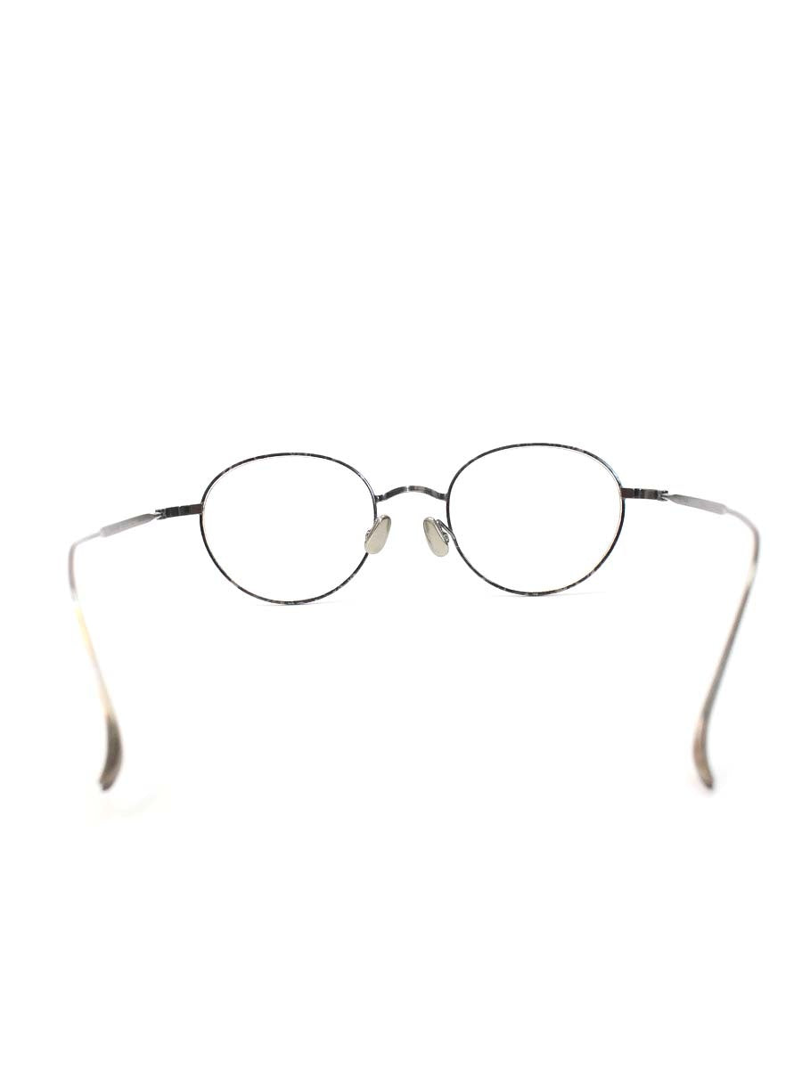 MEE EYEWEAR メガネ ブラック/シルバー Short Story メタルフレーム フルリム ラウンドシェイプ ITGN229CDCA8