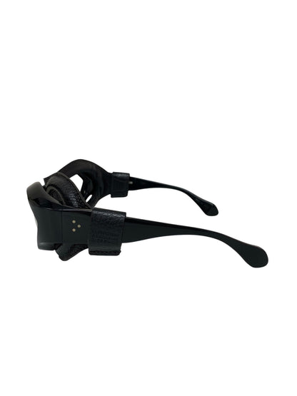 ファクトリー900 FA-160 メガネ ブラック ゴーグルシリーズ 本革フード付き セルフレーム フルリム ITKVWJ3XJBB4