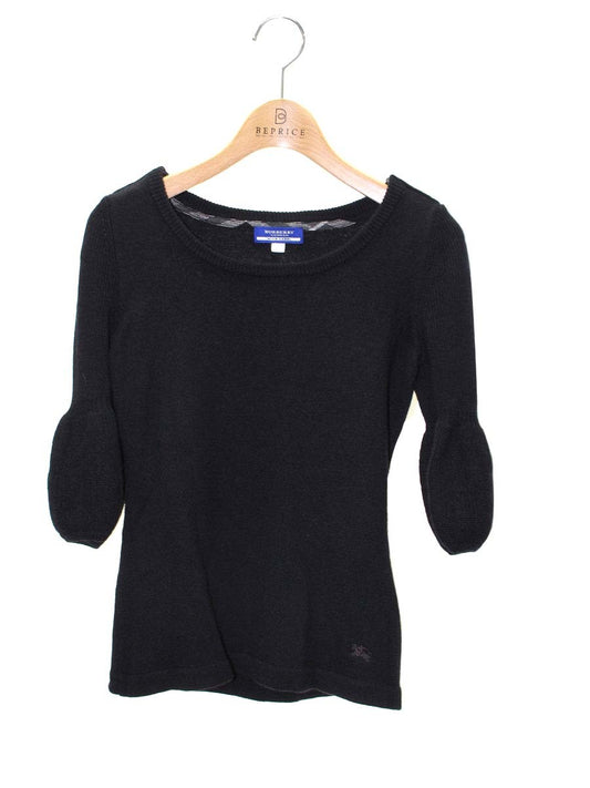 バーバリーブルーレーベル FBF54-615-09 ニット 38 ブラック パフスリーブ ITPRTLZVI6MC