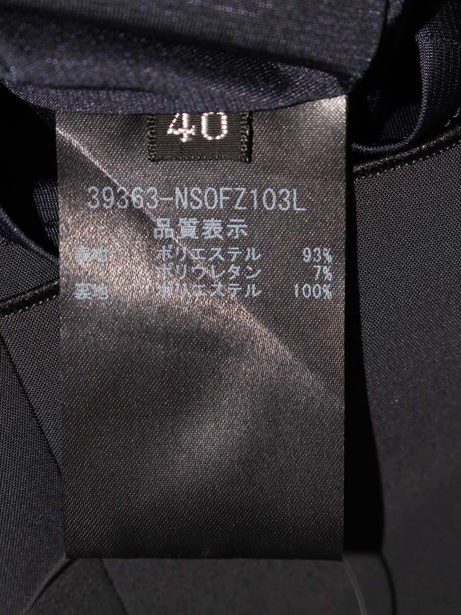 フォクシーニューヨーク 39363 ワンピース 40 ネイビー バックジップ V字ネック IT6PJRR4NDJC