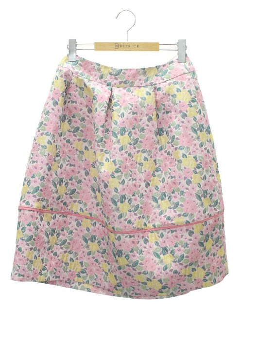 エムズグレイシー 217116 スカート 40 ピンク 小花柄 ジャガード ITG9J84WDK9K 【SALE】