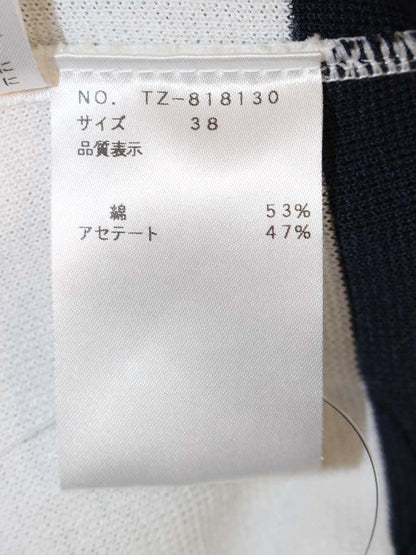 エムズグレイシー ニットワンピース 818130 ワンピース 38 ネイビー スパンコール カメリア リボンモチーフ IT3E56CEF7O8